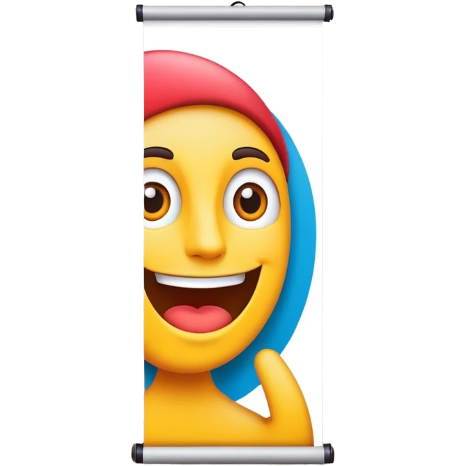 roll up poster emoji