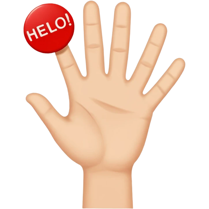 hand holding a sign "hello" emoji