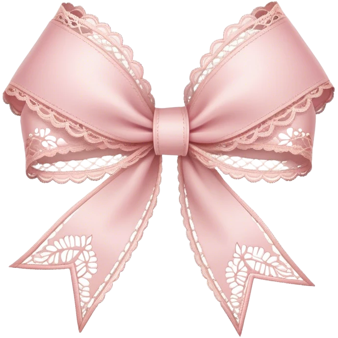 Light pink ribbon lace emoji