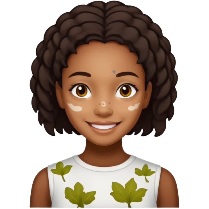 emoji of a black girls with vitiligo emoji