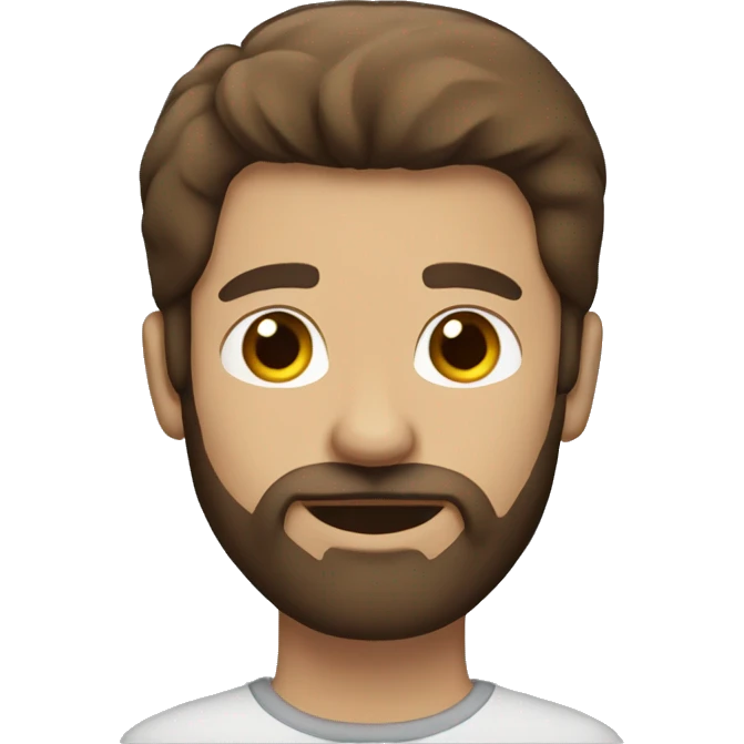 Brown hair man with beard emoji