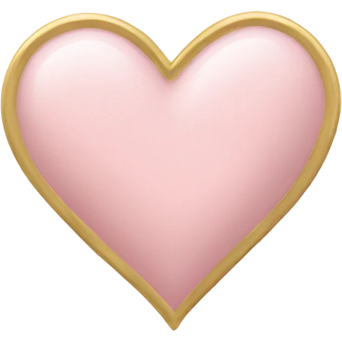 pale pink heart with a gold outline emoji
