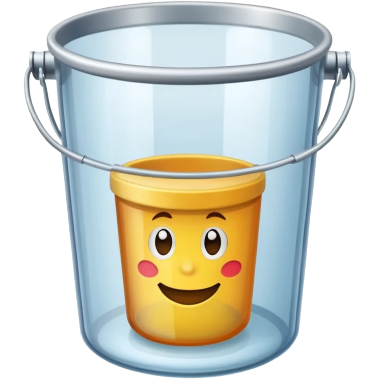a transparent glass bucket emoji