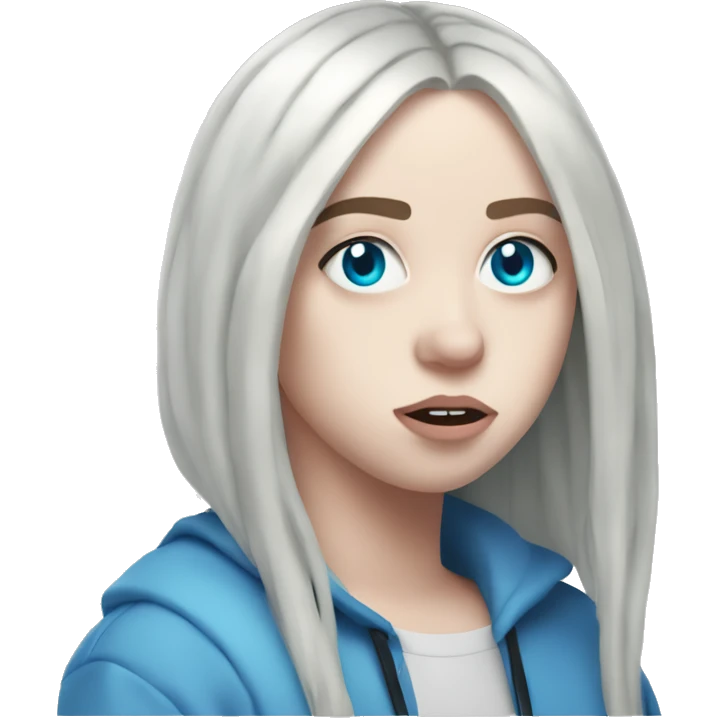 billie eilish with blue eyes emoji
