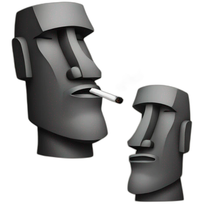 Moai smoking emoji