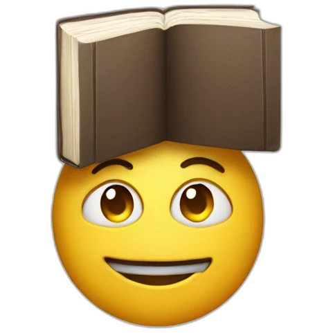 A man with a book on his head emoji