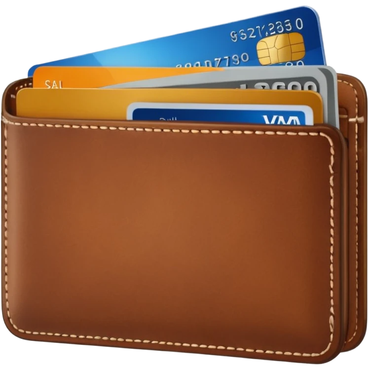 portefeuille avec billet et carte bancaire emoji