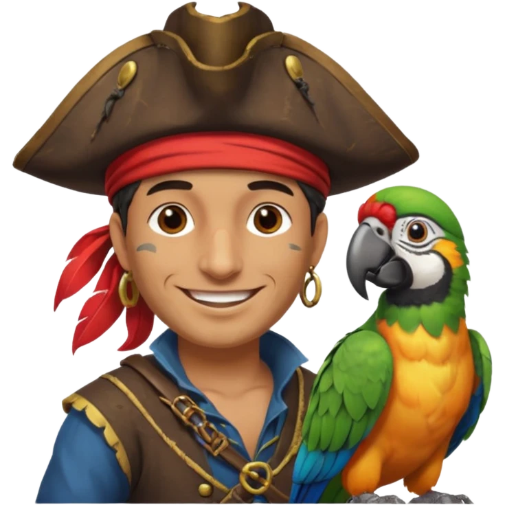 pirate and parrot emoji