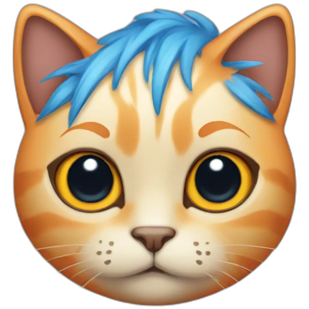 Cat-with-blue-hair-hold-tangerine emoji
