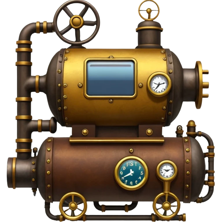 solarpunk steam-punk - surreal big art emoji