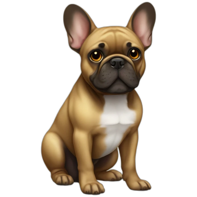 french bulldog brown and gold with nose and eyes black emoji
