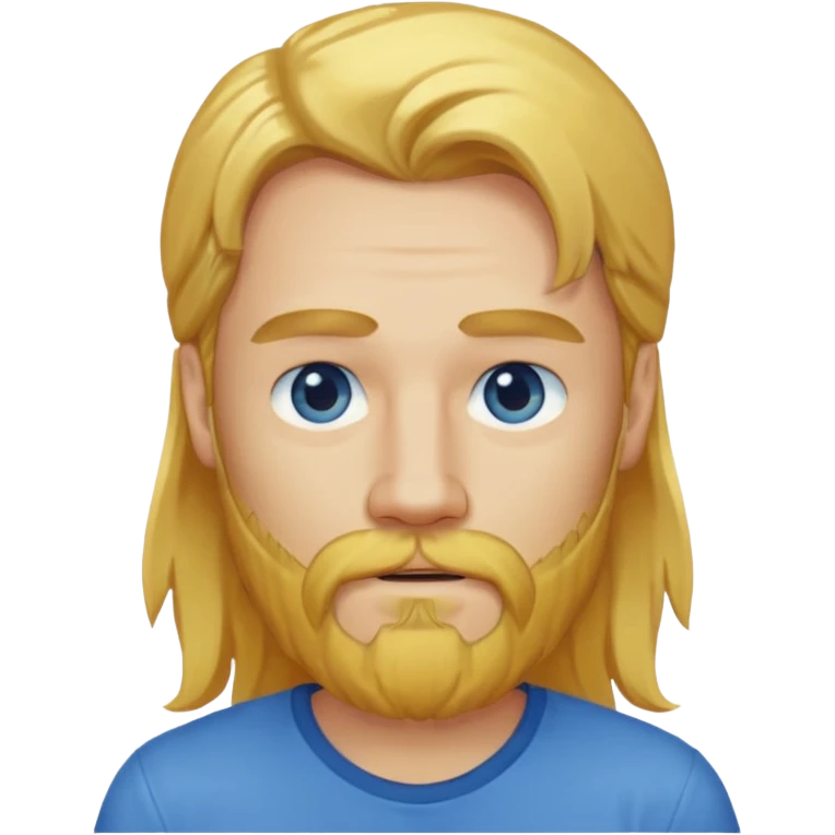 yellow long hair bearded man with shirt emoji