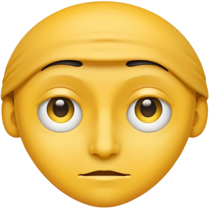 Generate me a blank face emoji with the upper eyelid half closed make it the original yellow emoji remove the nose emoji