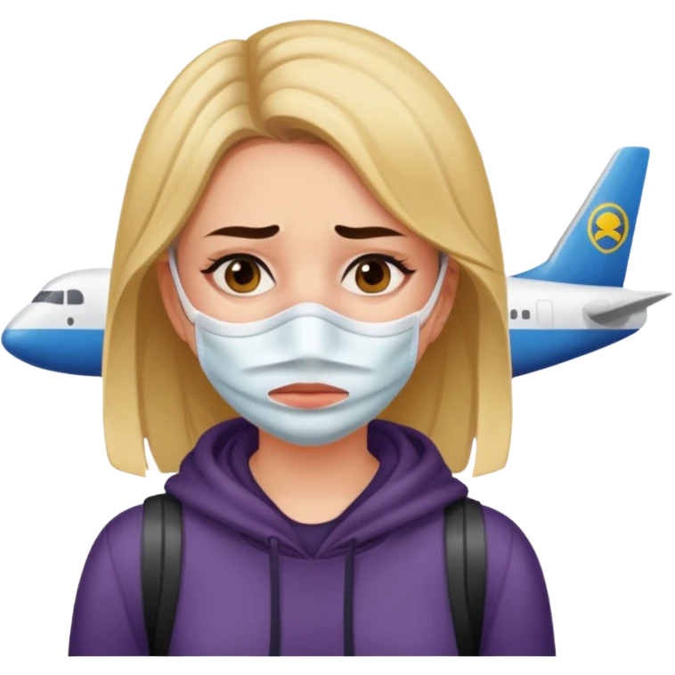 비행기를 놓쳐 공항에 갇힌 슬픈 여자 emoji