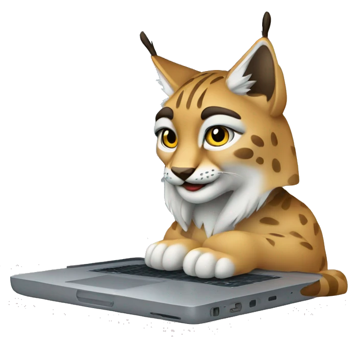 A lynx with a laptop emoji