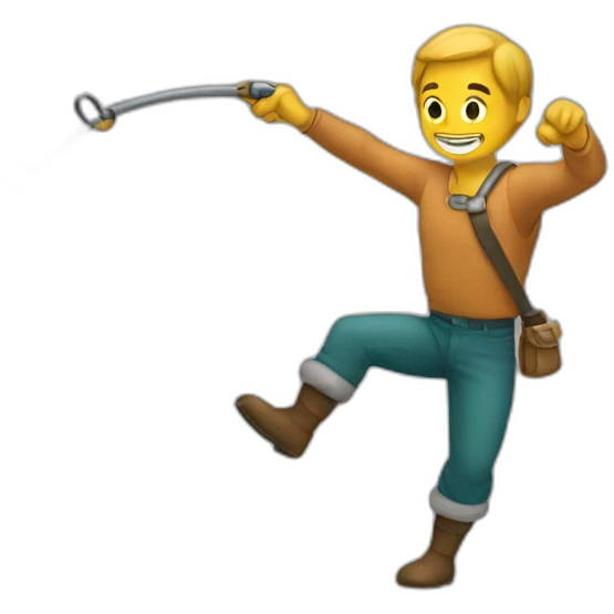 man throwing grapling hook emoji