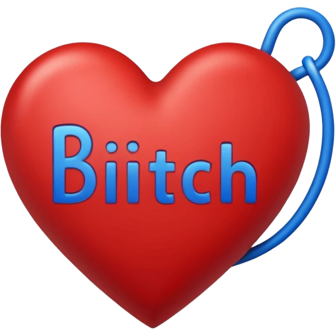 blue Bad bitch words written inside heart emoji