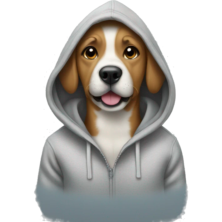 Dog wearing a hoodie  emoji