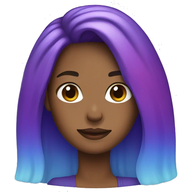 Woman with blue and purple ombre hair emoji