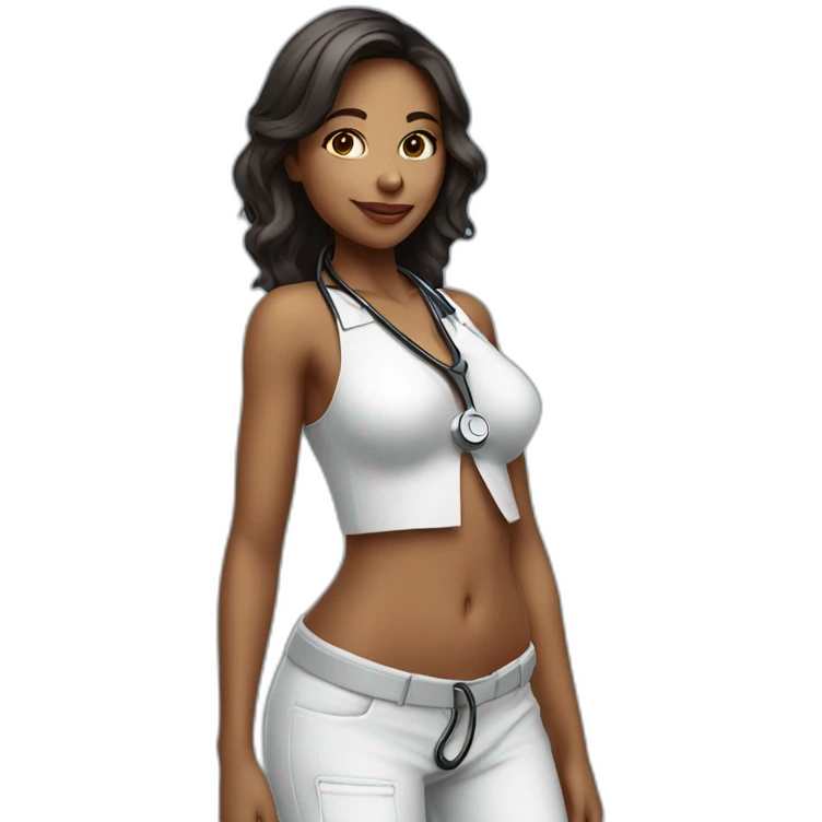 sexy girl with stethoscope emoji