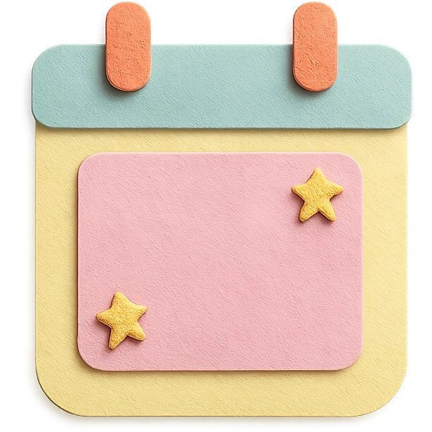 soft pastel cute appointment box with tiny star details with a pastel yellow background emoji