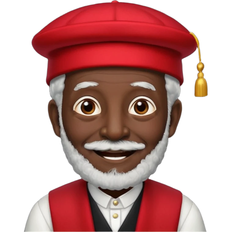 black suited old man with red fes hat emoji