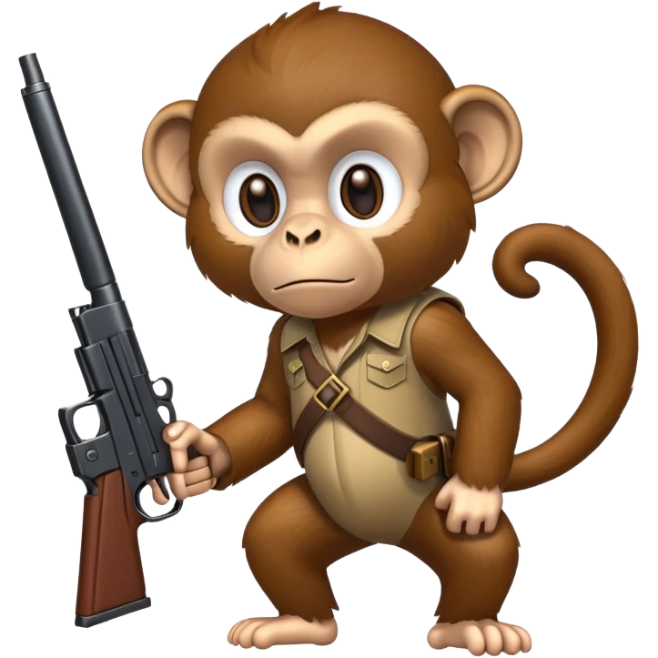 Monkey with gun emoji