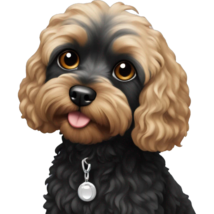 Black cavapoo emoji