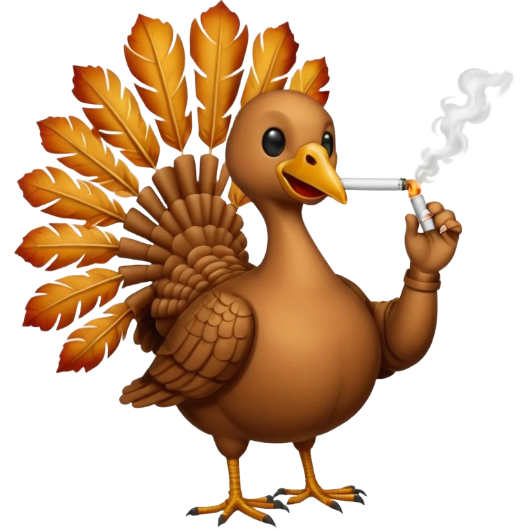 a headless turkey smoking a cigarette emoji