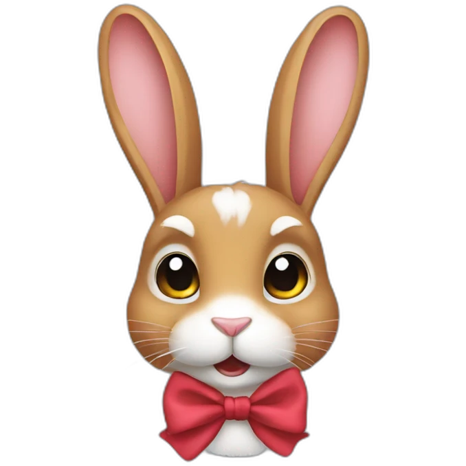 Rabbit with bow  emoji
