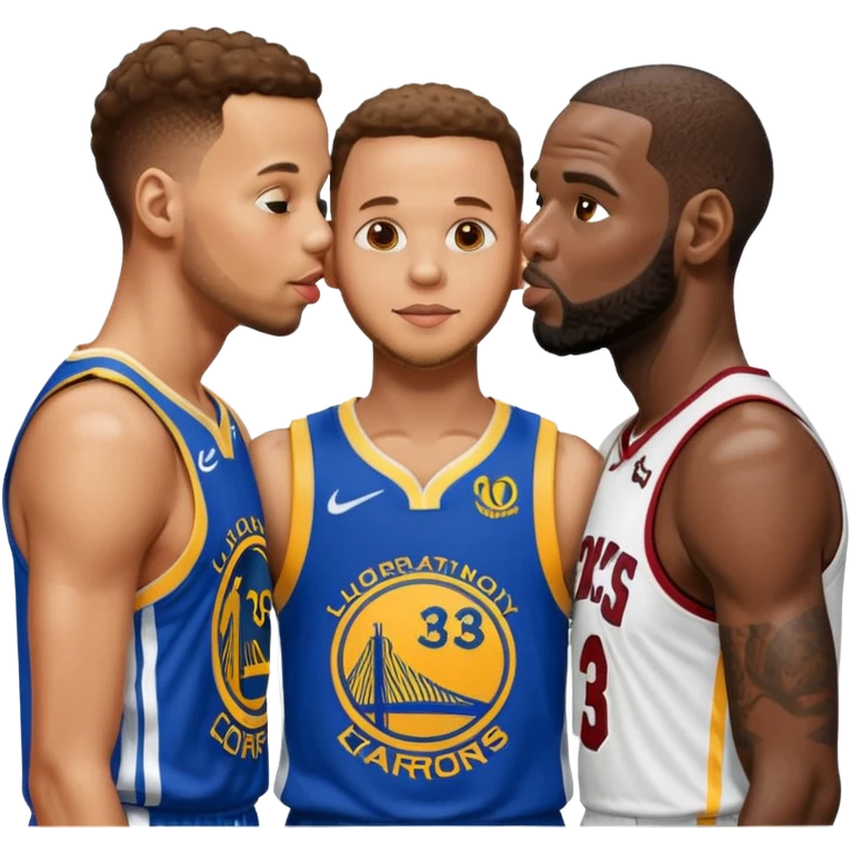 Steph curry, LeBron, and Anthony Edward’s kissing emoji