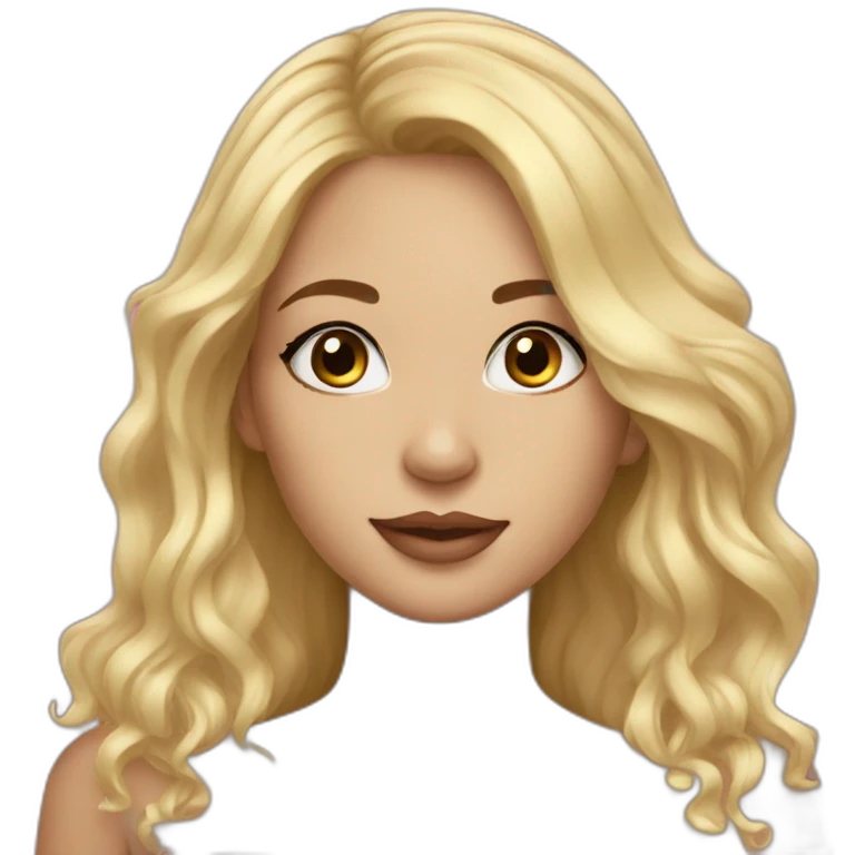 beautiful girl with blonde hair and black eyes named holly emoji