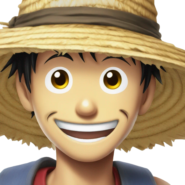 Straw hat luffy with a big grin emoji