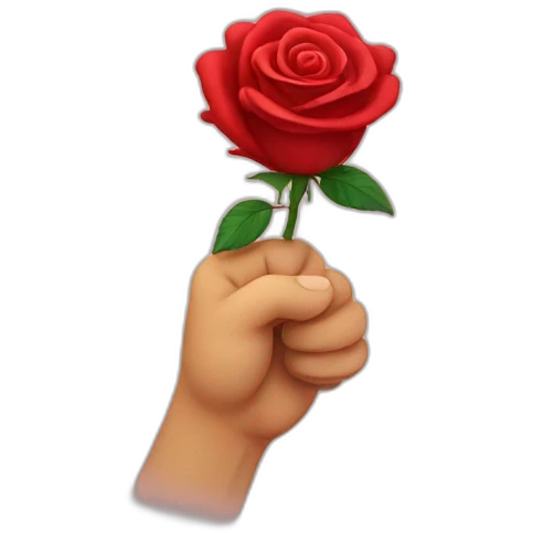 fist holding rose emoji