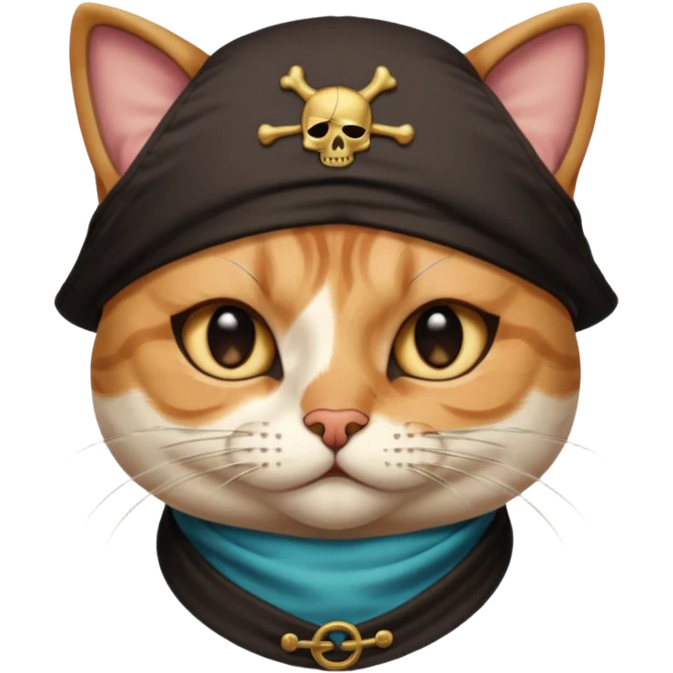 pirate cat with human body one eye mask emoji
