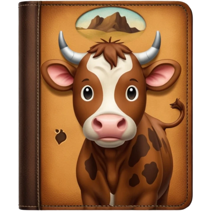 Brown cow print western journal  emoji
