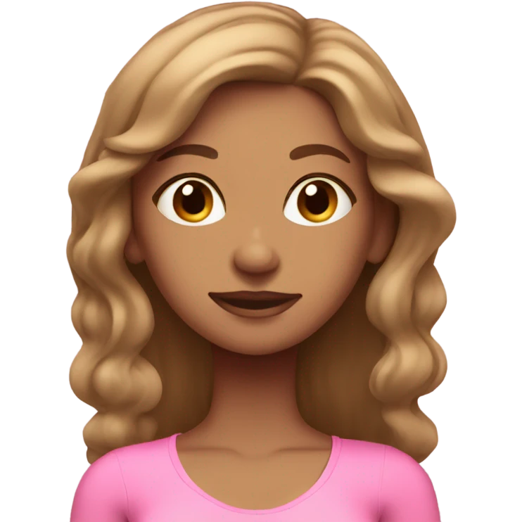 Tan girl with light brown hair in pink yoga outfit emoji
