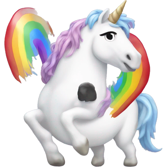 Unicorn pooping rainbows emoji