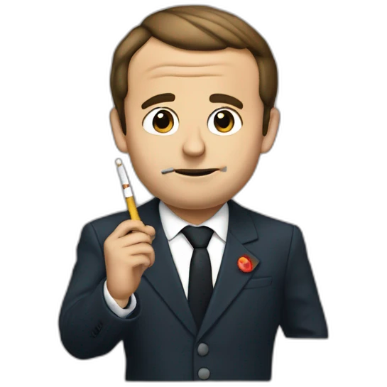 macron qui fume une cigarette emoji