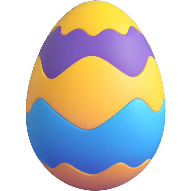 yellow and blue Easter egg emoji