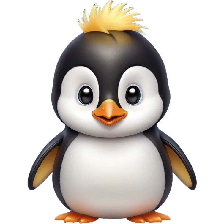 Cinematic Comical Baby Penguin Portrait Emoji, Head tilted dramatically with an exaggeratedly shocked expression, featuring delightfully fluffy plumage with wide, comically expressive eyes full of humorous disbelief, Simplified yet hilariously expressive features, highly detailed, glowing with a slightly sassy polar glow, high shine, dramatic yet playful, stylized with an air of cheeky innocence, soft glowing outline, capturing the essence of a meme-worthy baby penguin that seems ready to side-eye its way into viral fame! emoji