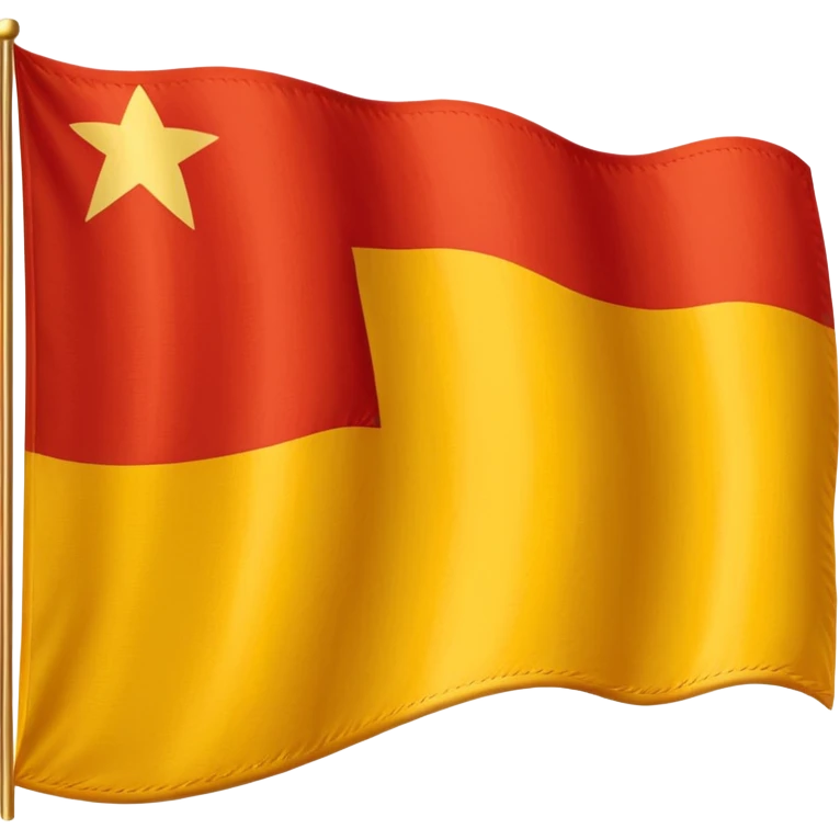 Red, white, and golden yellow horizontally sequenced tricolour flag emoji