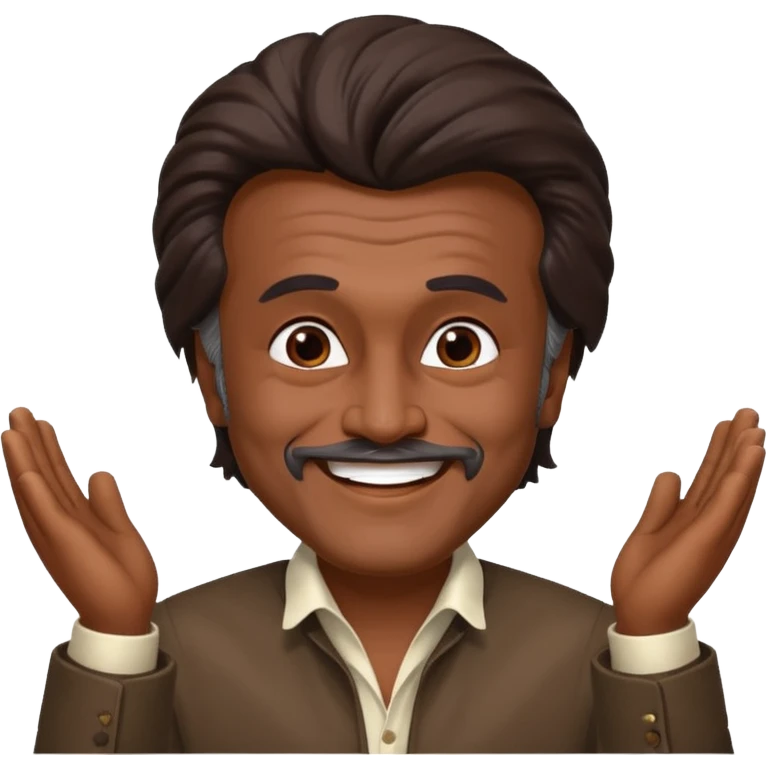 Indian actor rajanikanth flipping his hair with style emoji