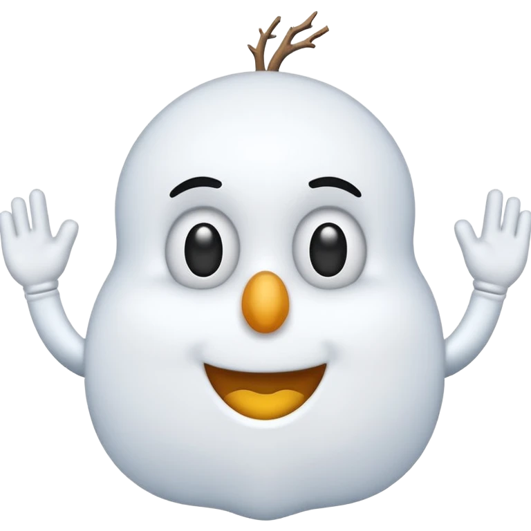 boneco de neve segurando a letra N emoji