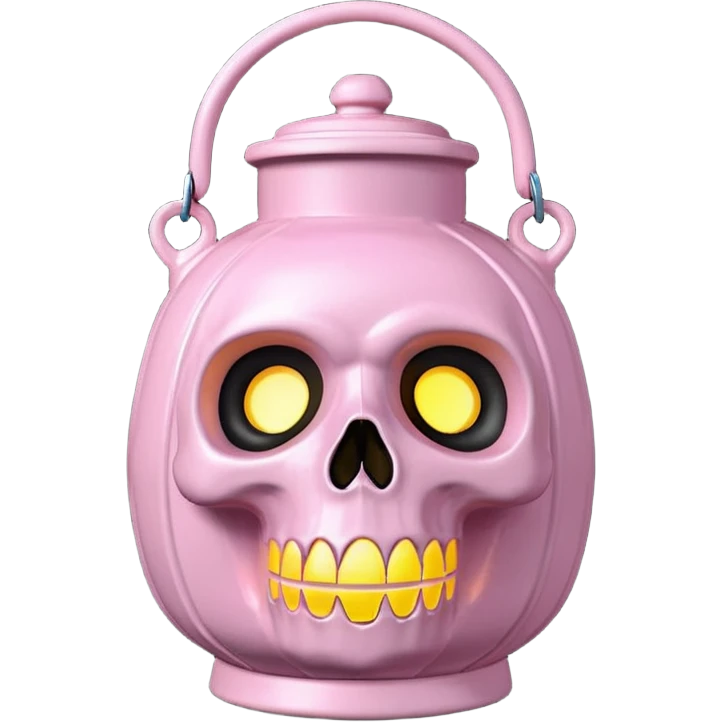 baby pink skull lantern emoji