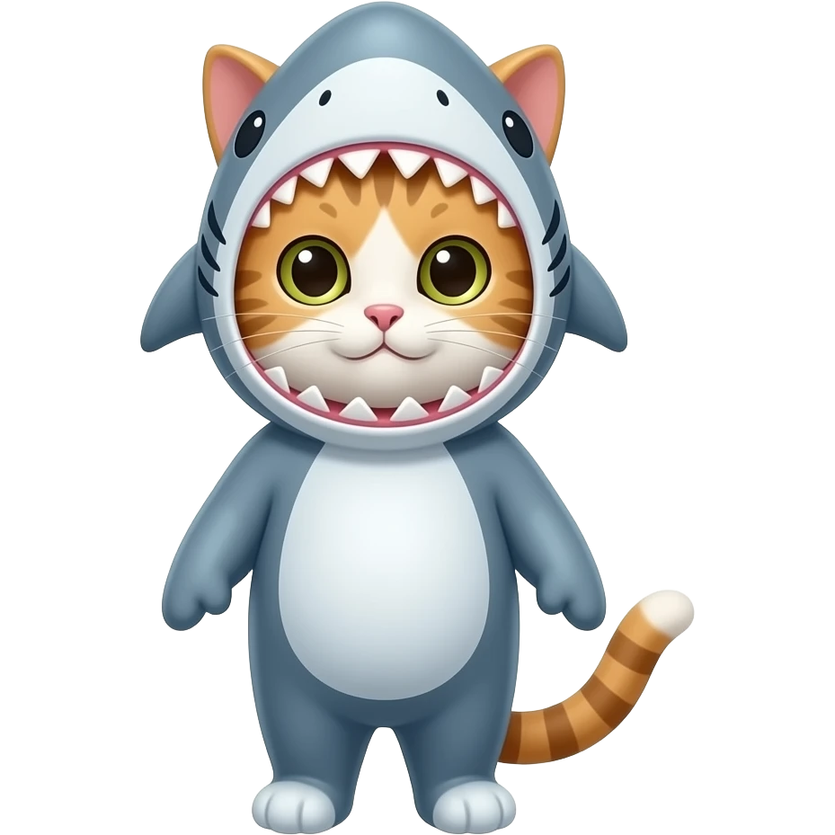 a cat in a shark costume emoji