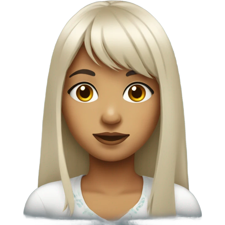 Roma girl with bangs emoji