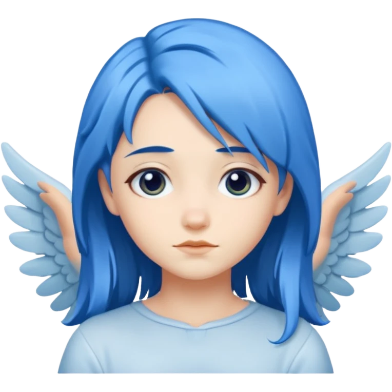 blue hair angel emoji