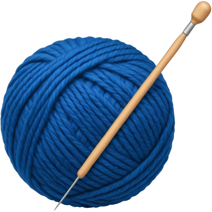 ball of wool with a knitting needle emoji