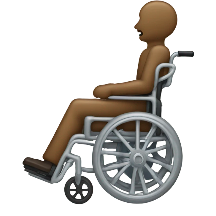 Wheelchair going down hill emoji